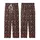 Nature-Inspired Rose Pink Fawn Berry Scatter on Deep Chocolate Brown Custom Print Kid Satin Pajamas Set - 3