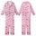 Women's Charming Fuchsia Rose Pink Bows & Ribbons Garment - Pale Pink, Striped & Solid Kid Satin Pajamas Set - 1