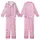 Charming Fashion: Hand-Drawn Fuchsia Bow & Ribbon Pattern - Pastel Pink Wearable Print Kid Satin Pajamas Set - 1