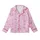Charming Fashion: Hand-Drawn Fuchsia Bow & Ribbon Pattern - Pastel Pink Wearable Print Kid Satin Pajamas Set - 2