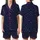 Stargazer's: Scattered White Celestial Pattern Deep Midnight Blue Wearable Satin Short-Sleeve Pajamas Set - 1