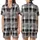 Cozy Rustic Plaid: Black White Gray Good Morning Heart Script Lumberjack Style Satin Short-Sleeve Pajamas Set - 1