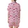 Women's Charming Fuchsia Rose Pink Bows & Ribbons Garment - Pale Pink, Striped & Solid Satin Short-Sleeve Pajamas Set - 3