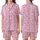 Charming Fashion: Hand-Drawn Fuchsia Bow & Ribbon Pattern - Pastel Pink Wearable Print Satin Short-Sleeve Pajamas Set - 1