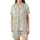 Nature Lover's Flowing Botanical Design – Hand-Drawn Wildflowers & Leafy Branches on Off-White Satin Short-Sleeve Pajamas Set - U1rOVKhXkR
