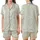 Nature Lover's Flowing Botanical Design – Hand-Drawn Wildflowers & Leafy Branches on Off-White Satin Short-Sleeve Pajamas Set - x38V0zUnku