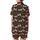 Sweet Dreams Lover's Whimsical Peach Beige Bow, Good Night, Star & Moon Pattern on Charcoal Loungewear Satin Short-Sleeve Pajamas Set - 3