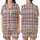 Modern Aesthetic: Deconstructed Rose Beige Plaid Grid with Blue Magenta Olive Accents Artwork Satin Short-Sleeve Pajamas Set - 1