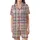 Modern Aesthetic: Deconstructed Rose Beige Plaid Grid with Blue Magenta Olive Accents Artwork Satin Short-Sleeve Pajamas Set - 2