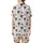 Martini Enthusiast: Elegant Watercolor Reddish-Brown Martini Glass with Dark Coffee Beans & Light Blue Ribbon Pattern Satin Short-Sleeve Pajamas Set - 3