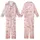 Feminine Whimsical Pastel Pink Ribbons & Bows Design with Fuchsia Hearts Kid Satin Pajamas Set - 1