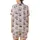 Panda Lover's Pastel Pink Dreamscape: Cute Sleepy Cartoon Panda Moons & Stars Pattern Satin Short-Sleeve Pajamas Set - 3