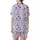 Sweetheart's Playful Lavender Purple Hearts All-Over Wearable Design Satin Short-Sleeve Pajamas Set - 3