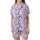 Sweetheart's Playful Lavender Purple Hearts All-Over Wearable Design Satin Short-Sleeve Pajamas Set - 2