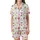 Cocktail Lover's Whimsical Pink Bowed Martini, Margarita & Lime Pattern Satin Short-Sleeve Pajamas Set - 2