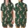 Elegant East Asian Inspired: Cream Ink Wash Cranes Peach Beige Wisteria - Wearable Art Satin Short-Sleeve Pajamas Set - 1