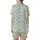 Retro Sky Blue Floral Bloom: 70s Hand-Drawn Olive Leaf & Earthy Stem Garment Satin Short-Sleeve Pajamas Set - 3