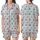 Sweetheart's Light Blue Gingham Red Cherry Pink Blossom Lifestyle Piece Satin Short-Sleeve Pajamas Set - 1