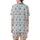 Sweetheart's Light Blue Gingham Red Cherry Pink Blossom Lifestyle Piece Satin Short-Sleeve Pajamas Set - 3