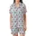 Sweetheart's Light Blue Gingham Red Cherry Pink Blossom Lifestyle Piece Satin Short-Sleeve Pajamas Set - 2