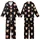Highland Cow Lover: Whimsical Fluffy Cow Christmas Lights Multi-Color Stars Black Sweater Kid Satin Pajamas Set - Lx4oNOIUv1
