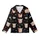 Highland Cow Lover: Whimsical Fluffy Cow Christmas Lights Multi-Color Stars Black Sweater Kid Satin Pajamas Set - S-DB8kFzr0