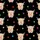 Highland Cow Lover: Whimsical Fluffy Cow Christmas Lights Multi-Color Stars Black Sweater Kid Satin Pajamas Set - 4