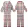 Modern Aesthetic: Deconstructed Rose Beige Plaid Grid with Blue Magenta Olive Accents Artwork Kid Satin Pajamas Set - 1
