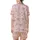 Feminine Whimsical Pastel Pink Ribbons & Bows Design with Fuchsia Hearts Satin Short-Sleeve Pajamas Set - 3