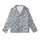Nature-Inspired Delicate White Floral Pattern on Muted Blue-Grey Wearable Kid Satin Pajamas Set - 2