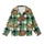 Rustic Western Charm: Cowboy Hats, Yellow Sunflowers - Emerald Green Tartan Plaid Pattern Kid Satin Pajamas Set - 2