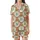 Cozy Comfort: Cute Cartoon Teddy Bears Light Sage Gingham Pattern Loungewear Satin Short-Sleeve Pajamas Set - fRknxSnJC8