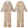 Hand-Drawn Vintage Botanical Foliage Blooms: Rusty Orange Sage Green Tulip Design Kid Satin Pajamas Set - 1