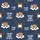 Sloth Lover's Cute Flat Navy Sloth Pattern with 'Work Hard To Rest' Message Loungewear Satin Short-Sleeve Pajamas Set - 4