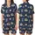 Sloth Lover's Cute Flat Navy Sloth Pattern with 'Work Hard To Rest' Message Loungewear Satin Short-Sleeve Pajamas Set - 1
