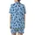 Nature Lover's Multitude of Indigo & Royal Blue Butterflies Dynamic Flight Wearable Art Satin Short-Sleeve Pajamas Set - 3