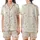 Whimsical Dreamer's Goose & Moon Cloud Play Pattern - Cozy Textile Item Satin Short-Sleeve Pajamas Set - 1