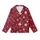 Modern Style: Deep Cranberry Red Organically Scattered Varying-Size White Circles Sweater Kid Satin Pajamas Set - 2