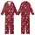 Modern Style: Deep Cranberry Red Organically Scattered Varying-Size White Circles Sweater Kid Satin Pajamas Set - 1
