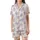 Dreamy Lavender Bears: Soft-Edged Amorphous Pastel Pattern with Outline Teddies - Creamy Off-White Comfort Piece Satin Short-Sleeve Pajamas Set - 385KQNwsbI