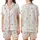 Celebration Ready: Whimsical Pink Ribbon, Mint Martini & Champagne Bubbles Design Satin Short-Sleeve Pajamas Set - 1