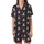Capybara Lover: Playful Cartoon Capybara Towers & Floating Friends on Dark Navy with Fruits & Lily Pads Wearable Design Satin Short-Sleeve Pajamas Set - 6uHQ521S3P