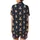 Capybara Lover: Playful Cartoon Capybara Towers & Floating Friends on Dark Navy with Fruits & Lily Pads Wearable Design Satin Short-Sleeve Pajamas Set - c7q8btUmrM