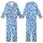 Nature Lover's Multitude of Indigo & Royal Blue Butterflies Dynamic Flight Wearable Art Kid Satin Pajamas Set - 1