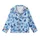 Nature Lover's Multitude of Indigo & Royal Blue Butterflies Dynamic Flight Wearable Art Kid Satin Pajamas Set - 2
