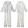 Cozy Aesthetic: Baby Blue Rabbit Cable Knit & Polka Dot Design Kid Satin Pajamas Set - 1