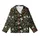 Nature Lover's Elegant Motif: Intertwined Olive Leaves & White Blossoms on Deep Black Wearable Design Kid Satin Pajamas Set - 225BRaZ4YN