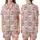 Cheerful Christmas: Whimsical Santa Faces, Pastel Pink Snowflakes - Cozy Festive Wear Satin Short-Sleeve Pajamas Set - 1