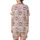 Cheerful Christmas: Whimsical Santa Faces, Pastel Pink Snowflakes - Cozy Festive Wear Satin Short-Sleeve Pajamas Set - 3
