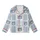Cozy Comfort Lover's Dusty Blue & Cream Bear Faces with Cable Knit Accents Kid Satin Pajamas Set - 2
